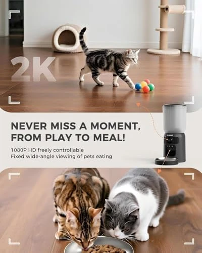 AI Automatic Cat Feeder with 2K HD Dual Cameras — Automatic Pet Feeder, PETOCAT