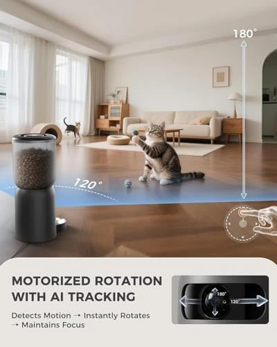 AI Automatic Cat Feeder with 2K HD Dual Cameras — Automatic Pet Feeder, PETOCAT