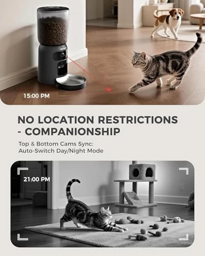 AI Automatic Cat Feeder with 2K HD Dual Cameras — Automatic Pet Feeder, PETOCAT