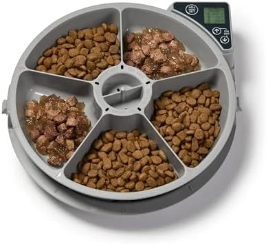 Automatic 5 Bowl Digital Timer-Controlled Pet Feeder — Automatic Pet Feeder, Cat Mate