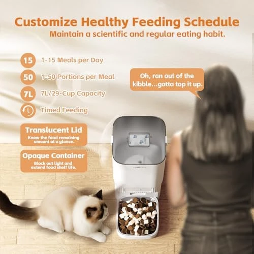 Automatic Cat and Dog Feeder with WiFi and App Control — Automatic Pet Feeder, UPAWPIA