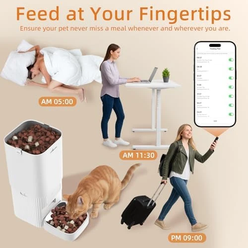 Automatic Cat and Dog Feeder with WiFi and App Control — Automatic Pet Feeder, UPAWPIA