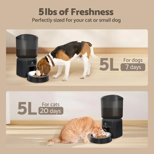 Automatic Cat Feeder, 5G WiFi Auto Food Dispenser with Desiccant Bag, 5L Timed Pet Feeder — Automatic Pet Feeder, MYGODPET