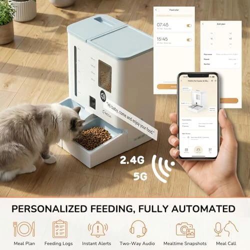 Automatic Cat Feeder and Water Dispenser with 2K Camera — Automatic Pet Feeder, iPettie