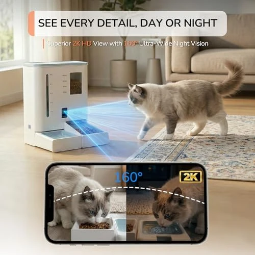 Automatic Cat Feeder and Water Dispenser with 2K Camera — Automatic Pet Feeder, iPettie