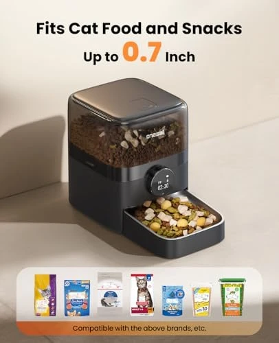 Automatic Cat Feeder for Large Kibble and Snacks, 12 Cups/3L Timed Pet Feeder for Cats Indoor, Programmable Dry Food... — Automatic Pet Feeder, oneisall