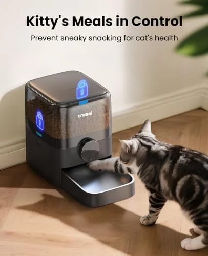 Automatic Cat Feeder for Large Kibble and Snacks, 12 Cups/3L Timed Pet Feeder for Cats Indoor, Programmable Dry Food... — Automatic Pet Feeder, oneisall