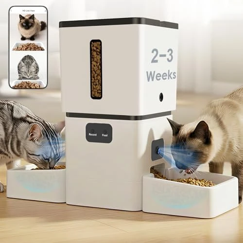 Automatic Cat Feeder with Dual Cameras and Bowls — Automatic Pet Feeder, Yakry