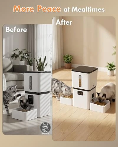 Automatic Cat Feeder with Dual Cameras and Bowls — Automatic Pet Feeder, Yakry