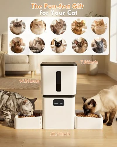 Automatic Cat Feeder with Dual Cameras and Bowls — Automatic Pet Feeder, Yakry