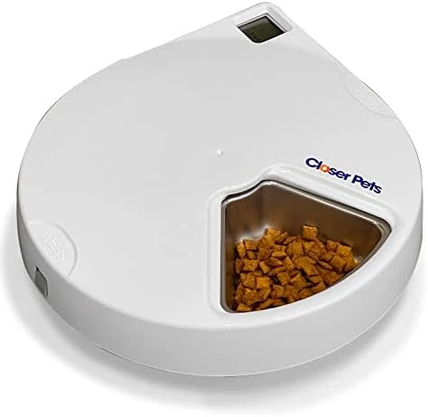 C500 5 Bowl Digital Timer-Controlled Automatic Pet Feeder - 5-Meal Feeder with Stainless Steel Bowl and Ice Packs — Automatic Pet Feeder, Closer Pets