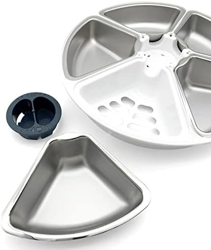 C500 5 Bowl Digital Timer-Controlled Automatic Pet Feeder - 5-Meal Feeder with Stainless Steel Bowl and Ice Packs — Automatic Pet Feeder, Closer Pets