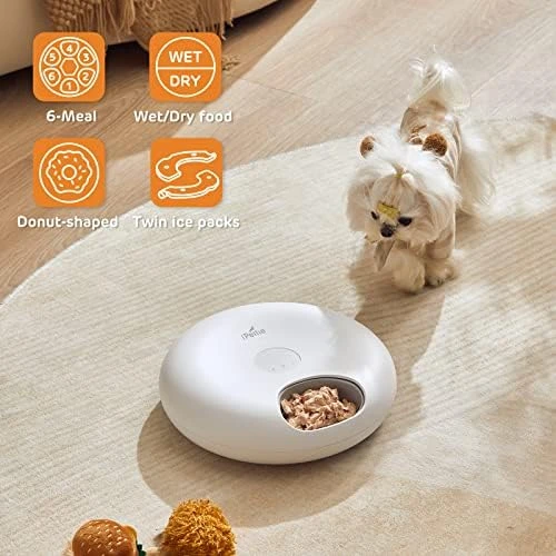 Donut Frost 6 Meal Cordless Automatic Pet Feeder — Automatic Pet Feeder, iPettie
