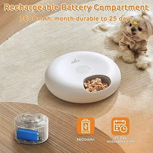 Donut Frost 6 Meal Cordless Automatic Pet Feeder — Automatic Pet Feeder, iPettie