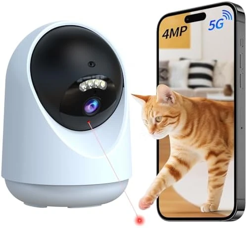 Indoor Pet Camera with Laser Toy — Automatic Cat Toy, VILLA ART