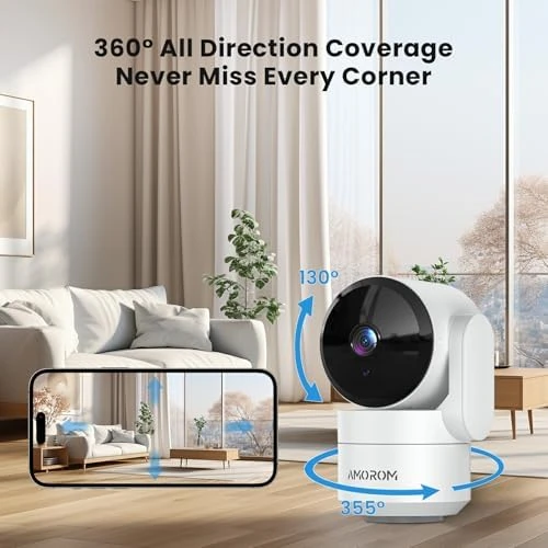 Indoor Security Camera 360° with Pan/Tilt — Security Camera, AMOROM