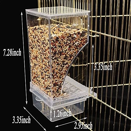 No Mess Bird Cage Feeder with Perch — Smart Bird Feeder, Hamiledyi