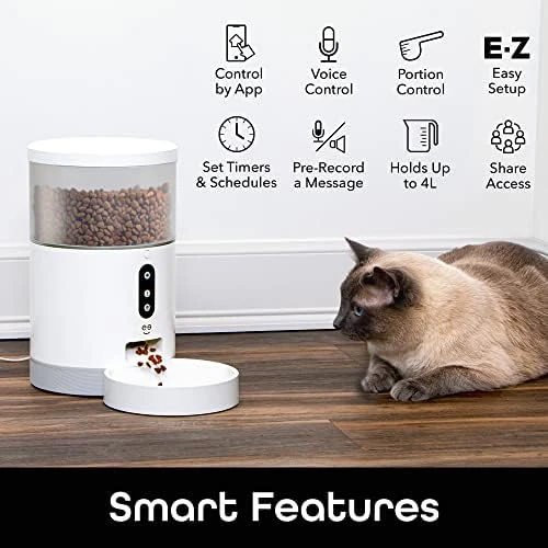 Smart Feeder, 4 Liter Automatic Pet Dog and Cat Feeder — Automatic Pet Feeder, Merkury Innovations