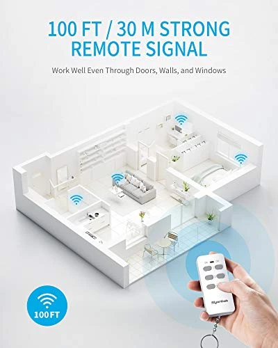 Remote Control Outlet Wireless Light Switch Kit — Smart Plug, Syantek