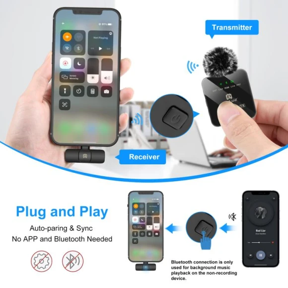 Wireless Lavalier Microphone, PULUZ