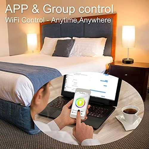 Bedroom Lamp with Smart RGB LED Bulb — Desk Lamp, Peteme