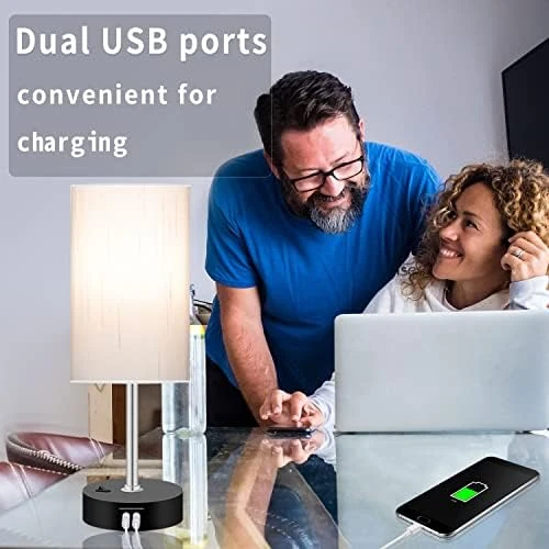 Bedroom Lamp with Smart RGB LED Bulb — Desk Lamp, Peteme