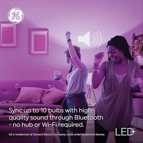Color Changing Speaker LED Light Bulb with Remote — Smart Light Bulb, GE