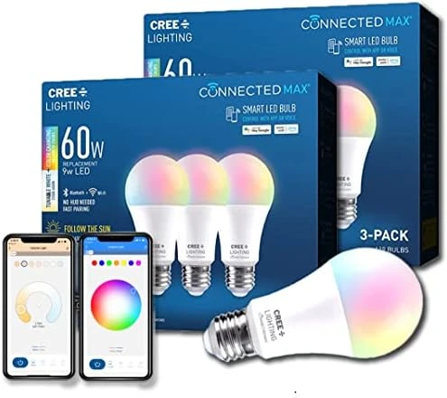 Connected Max Smart LED Bulb A19 60W Tunable White + Color Changing — Smart Light Bulb, Cree Lighting