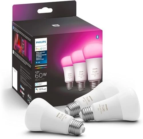 Hue Smart LED A19 Bulb 2-Pack, White Color Ambiance — Smart Light Bulb, Philips