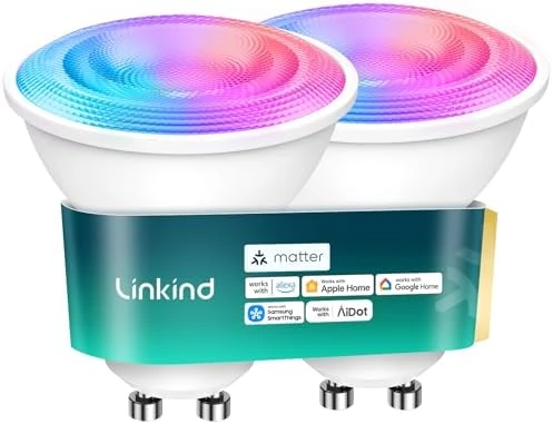 Matter GU10 Smart Light Bulbs, 40W 470LM Color Changing — Smart Light Bulb, Linkind