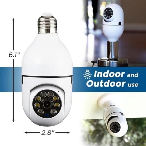 Security Camera, Two Way Talk 1080P HD Video WiFi Smart Camera, Indoor Outdoor Night Vision 360 Degree Motion Detection... — Security Camera, Sight Bulb