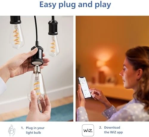 Smart Color ST19 Color Filament LED Smart Bulb 4-Pack — Smart Light Bulb, Philips