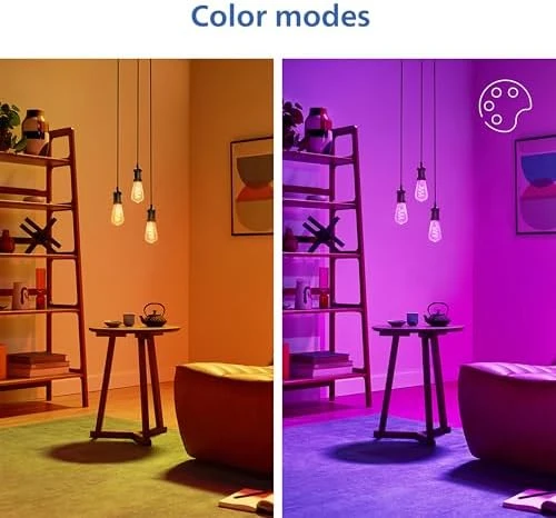 Smart Color ST19 Color Filament LED Smart Bulb 4-Pack — Smart Light Bulb, Philips