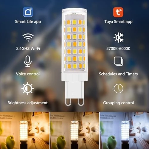 Smart G9 LED Bulbs (3-Pack) — Smart Light Bulb, I-SHUNFA