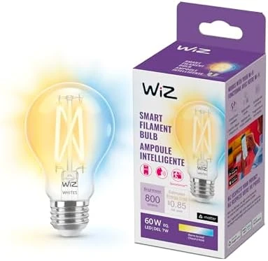 Smart LED Bulb 60W A19 Tunable White Filament — Smart Light Bulb, WiZ Connected