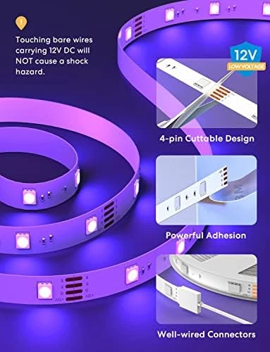 Smart LED Strip Lights, 32.8ft WiFi RGB Strip — LED Strip Lights, meross