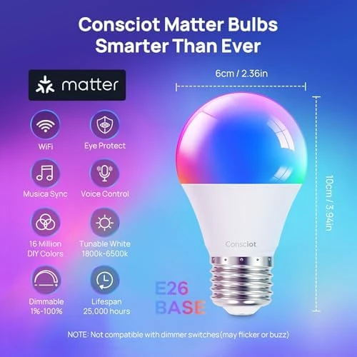 Smart Light Bulbs with Matter — Smart Light Bulb, Consciot