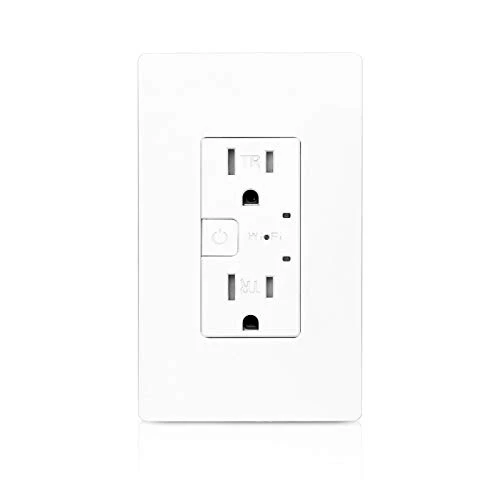 Smart Wall Outlet, 2 Individually Controlled Ports, 15Amp TR Receptacle — Smart Plug, junlit