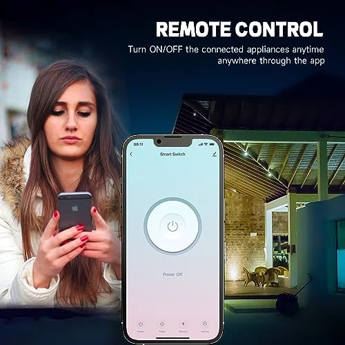 Smart Wall Outlet, 2 Individually Controlled Ports, 15Amp TR Receptacle — Smart Plug, junlit