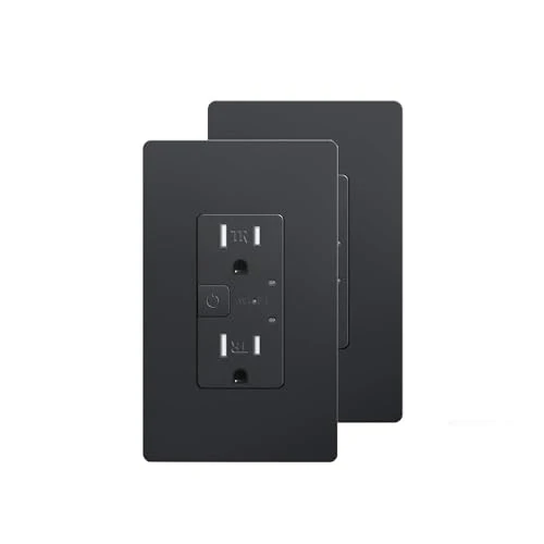 Smart Wall Outlet, 2 Individually Controlled Ports, 15Amp TR Receptacle — Smart Plug, junlit