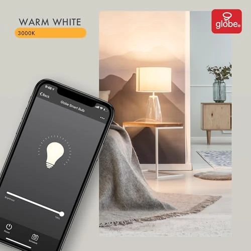 Smart Wi-Fi LED Light Bulb 2-Pack, Dimmable Frosted — Smart Light Bulb, Globe Electric