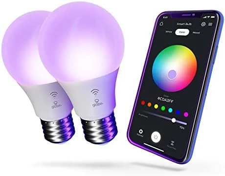 Smart Wi-Fi LED Light Bulb 2-Pack, Dimmable Frosted — Smart Light Bulb, Globe Electric