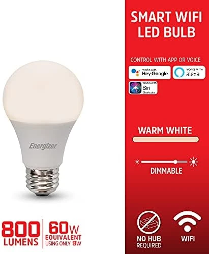 Smart Wi-Fi LED Light Bulb, Warm White, 60W, 800 Lumens — Smart Light Bulb, XTREME
