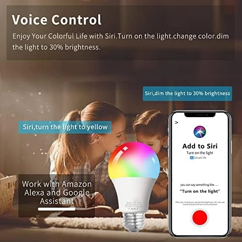 Smart WiFi Alexa Light Bulb, LED RGB Color Changing Bulbs — Smart Light Bulb, Peteme