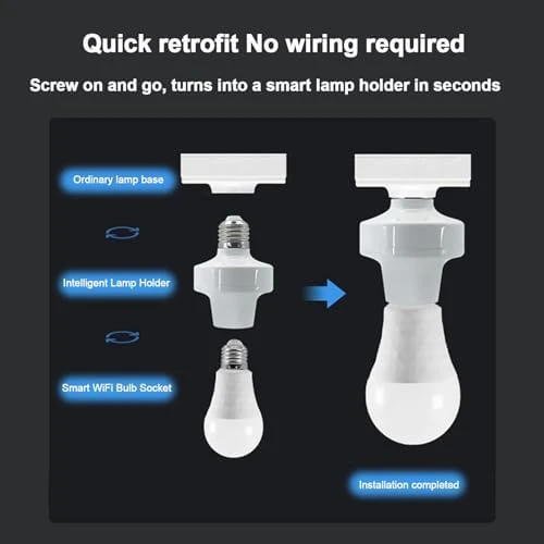 Smart WiFi Bulb Socket — Smart Light Bulb, Bkiyougo