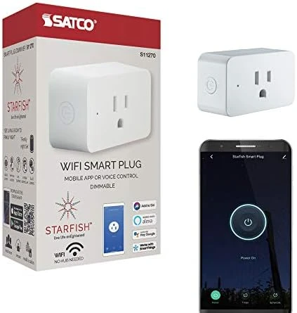 3-Inch On/Off and Dimmer WiFi Smart Plug Outlet — Smart Plug, Satco