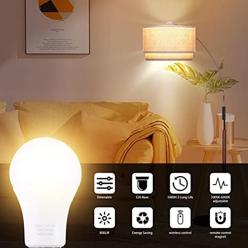 A19 LED Light Bulbs with Remote Control — Smart Light Bulb, MXhme
