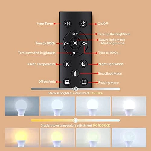 A19 LED Light Bulbs with Remote Control — Smart Light Bulb, MXhme