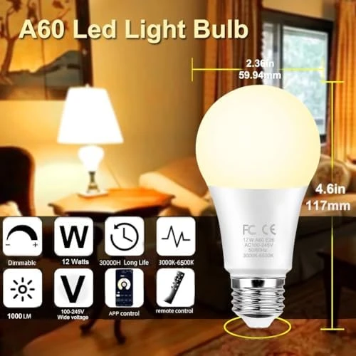 A60 Smart Light Bulb with Remote Control — Smart Light Bulb, GRV