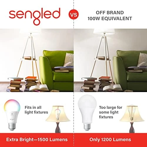 Alexa Light Bulb, 100 Watt Equivalent Bluetooth Mesh Color Changing Light Bulb, Smart Bulbs That Work with Alexa Only,... — Smart Light Bulb, Sengled